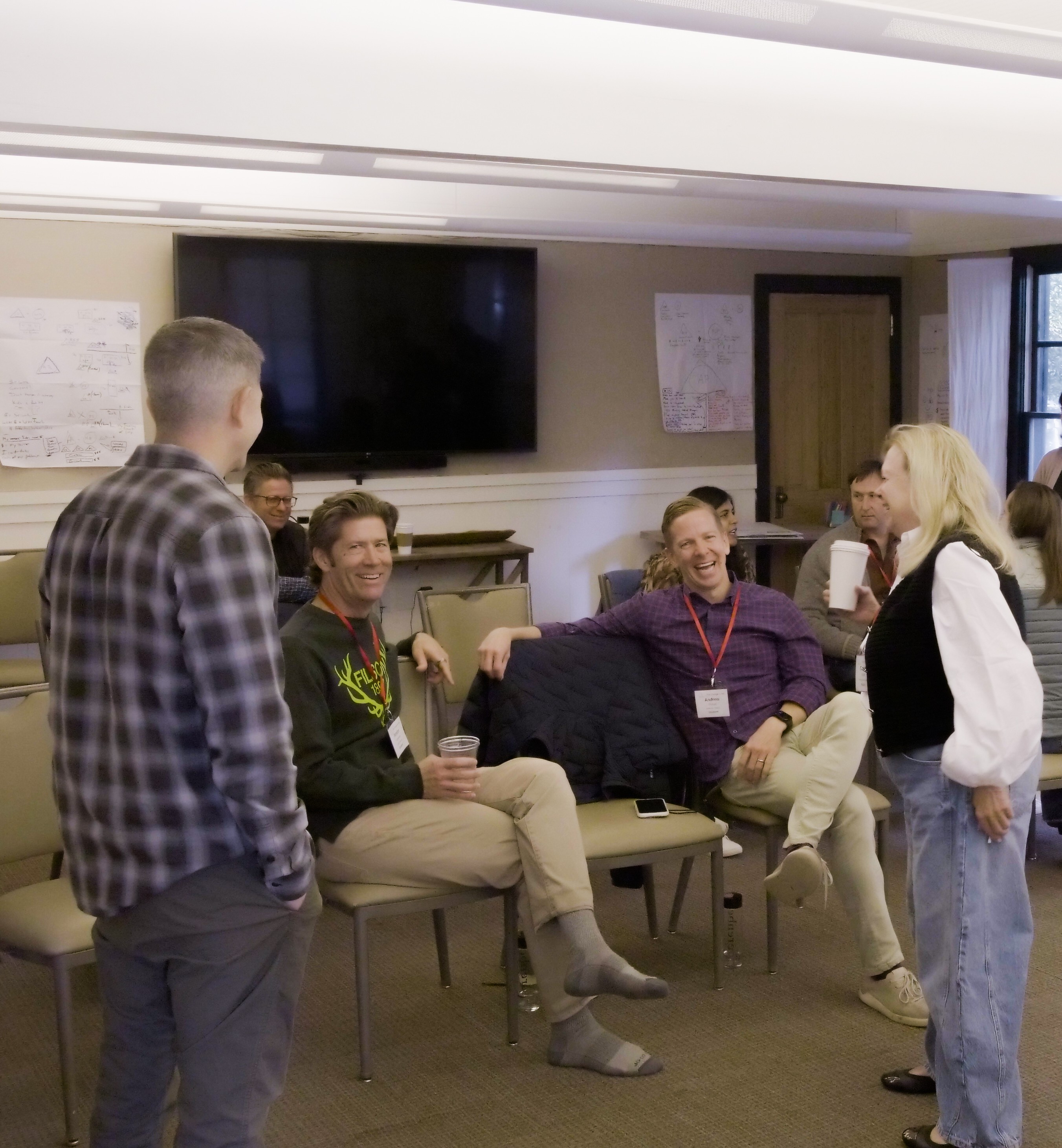 Engaging with other people around a table