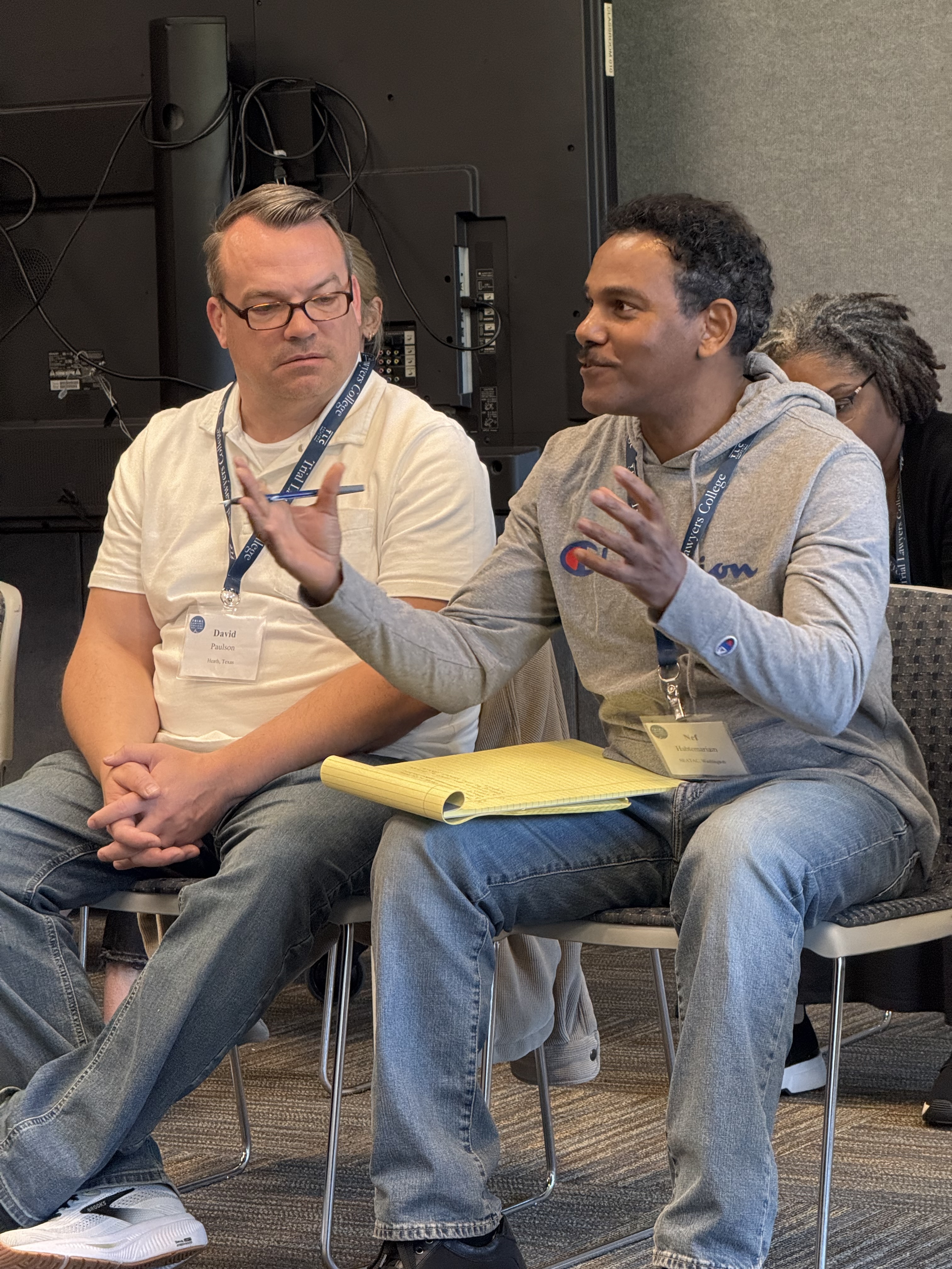 Engaging with other people around a table